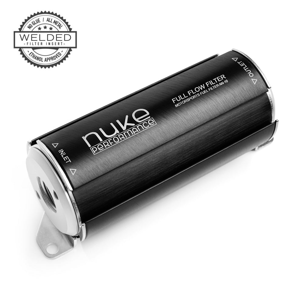 Nuke Performance Fuel Filter 10 Micron AN-10, Stainless Steel