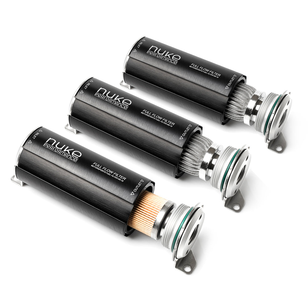 Nuke Performance Fuel Filter 10 Micron AN-10, Stainless Steel