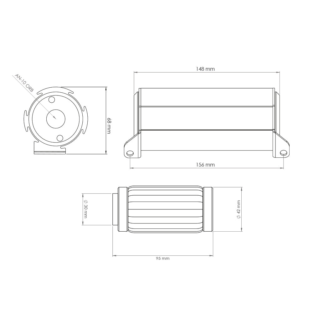 Nuke Performance Fuel Filter 10 Micron AN-10, Stainless Steel