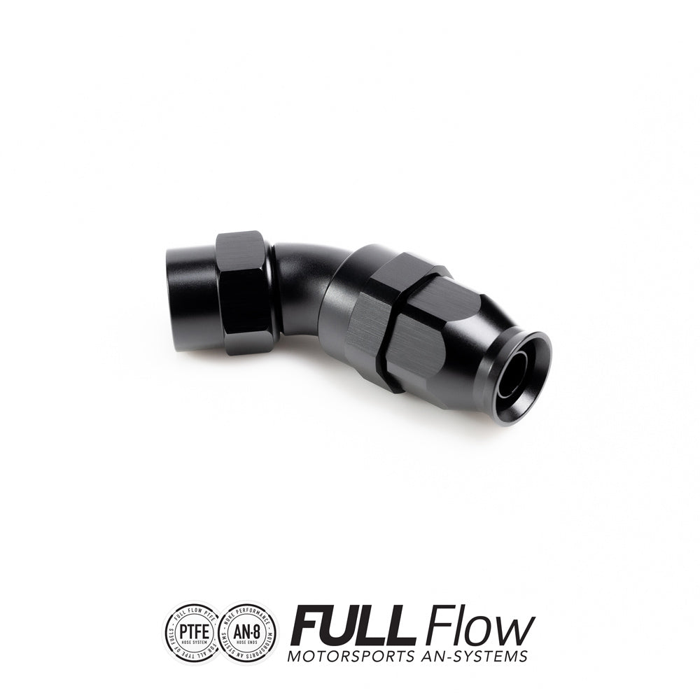 Nuke Performance Full Flow PTFE Hose End, 45 Degree