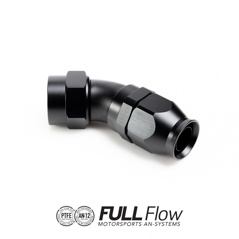 Nuke Performance Full Flow PTFE Hose End, 45 Degree