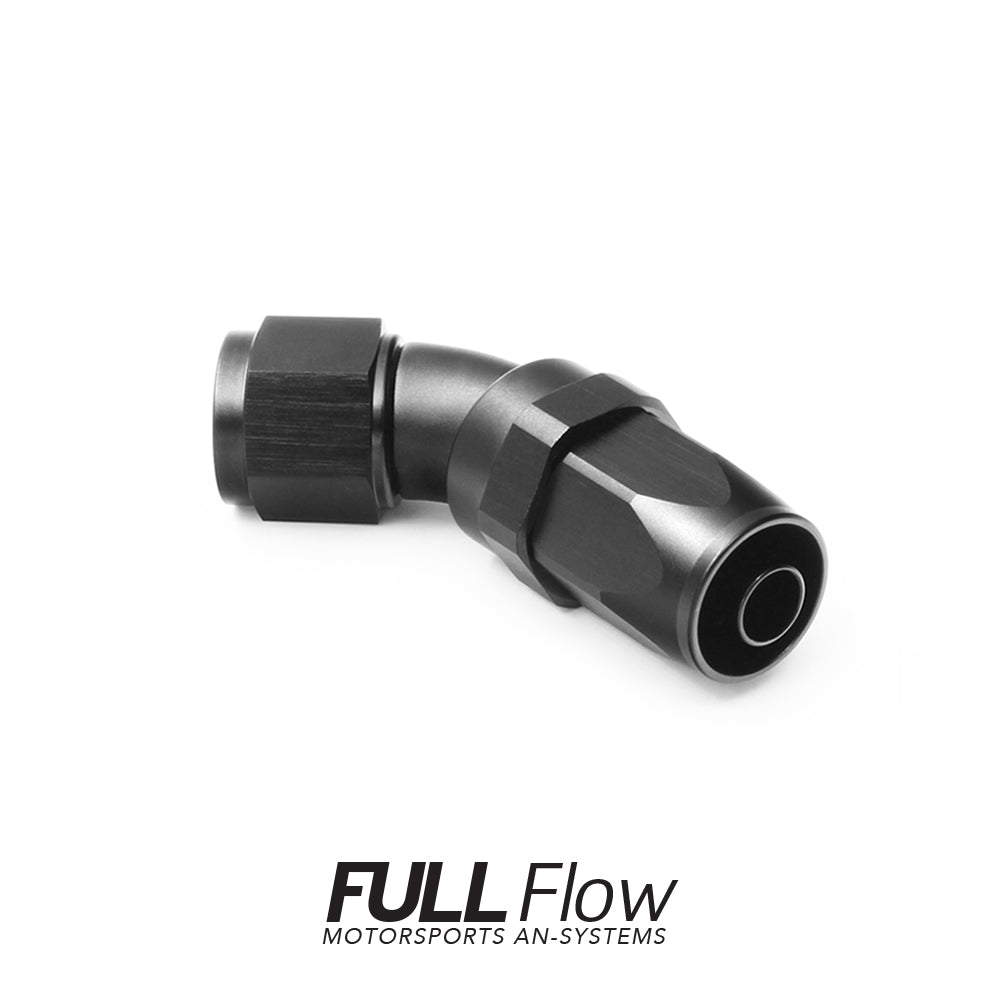 Nuke Performance Full Flow AN Hose End, 45 Degree