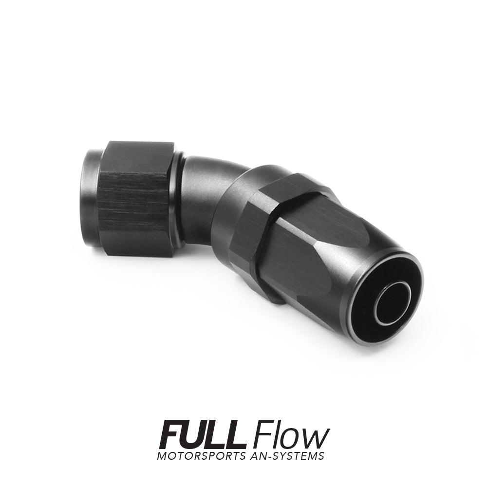 Nuke Performance Full Flow AN Hose End, 45 Degree
