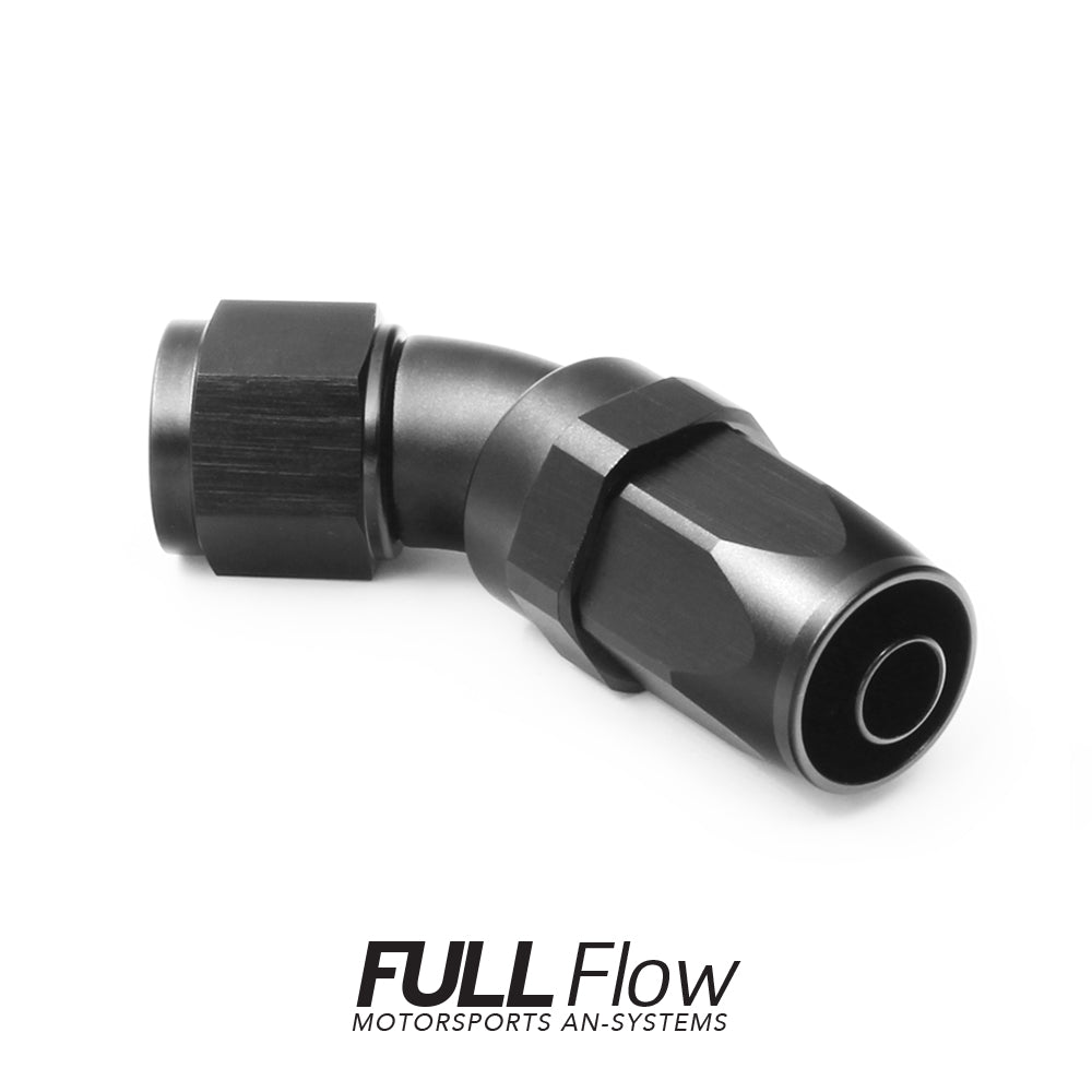 Nuke Performance Full Flow AN Hose End, 45 Degree