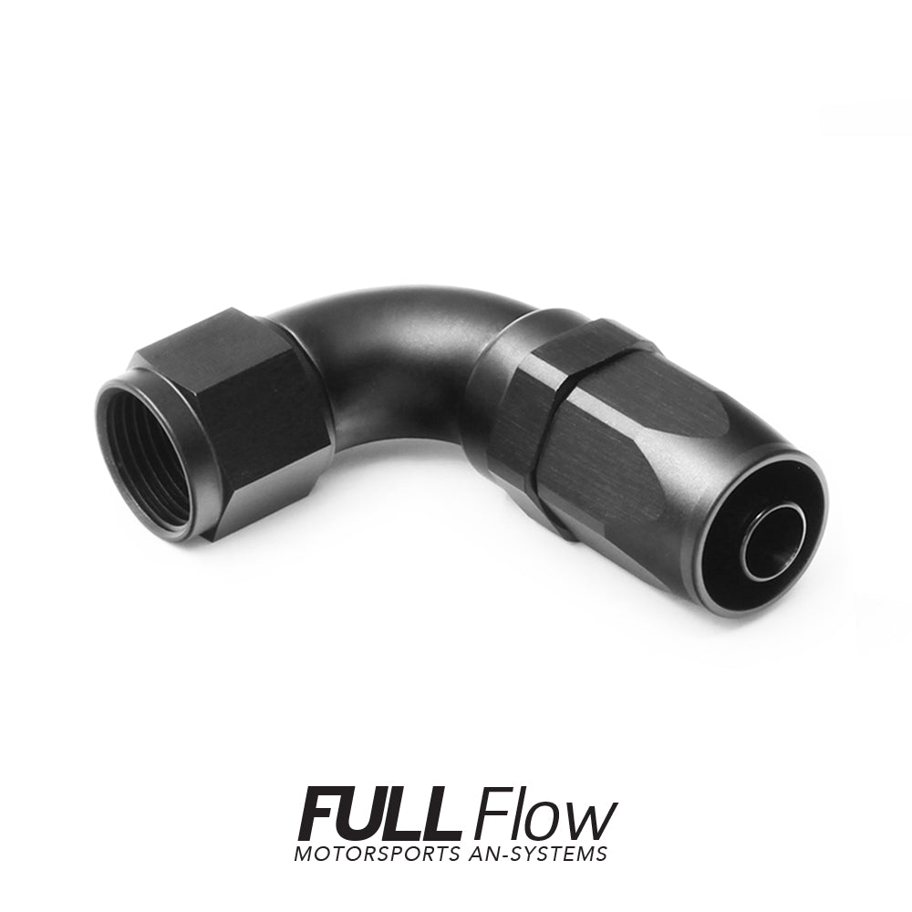 Nuke Performance Full Flow AN Hose End, 90 Degree