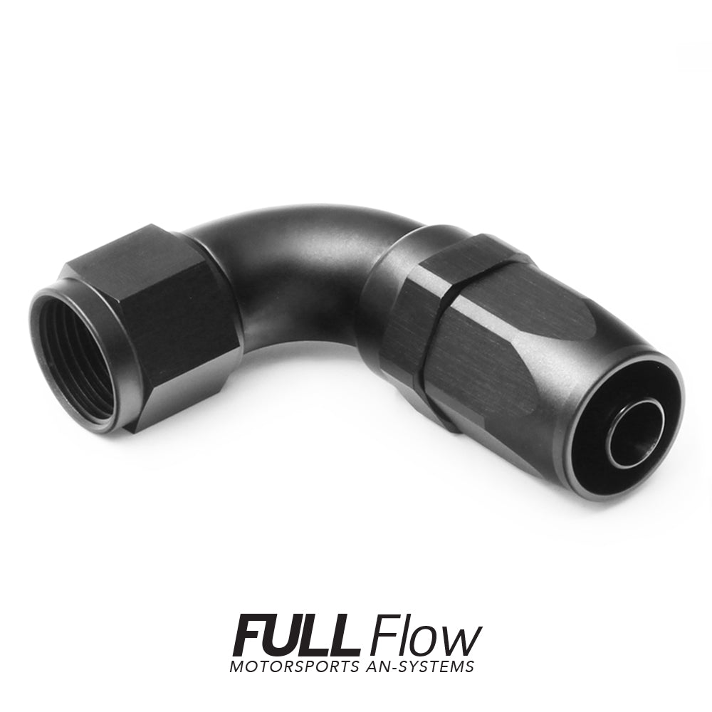 Nuke Performance Full Flow AN Hose End, 90 Degree