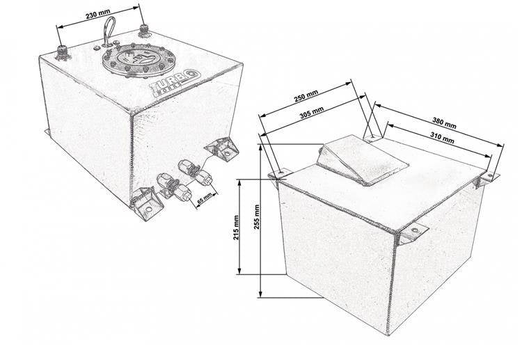 Fuel tank 20L TurboWorks with sensor silver