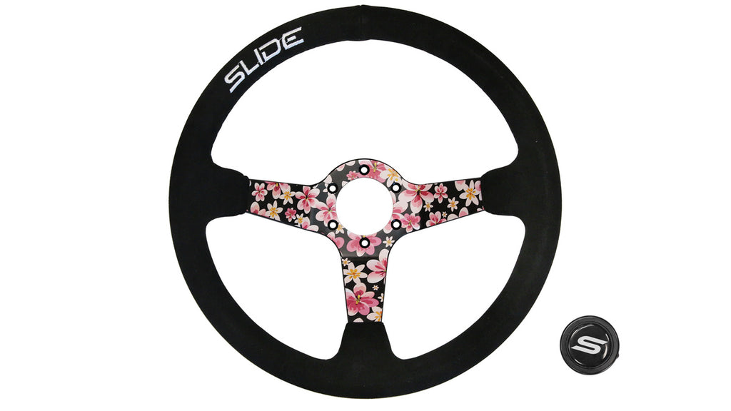 Steering wheel SLIDE 350mm offset:90mm Suede Hydrographics