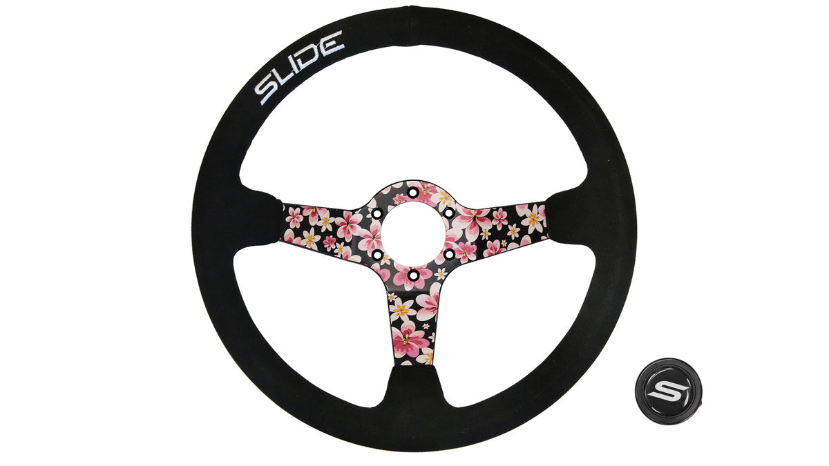 Steering wheel SLIDE 350mm offset:90mm Suede Hydrographics