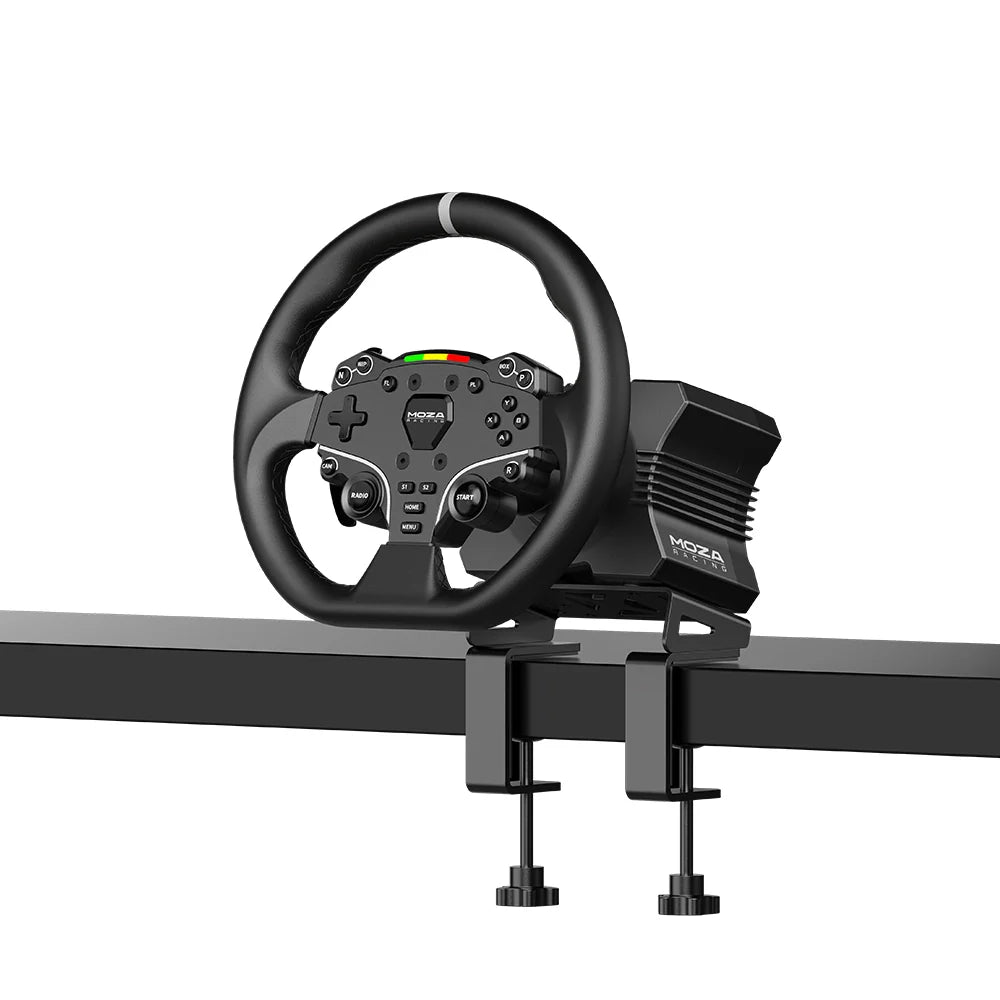 MOZA R5 bundle on a desk