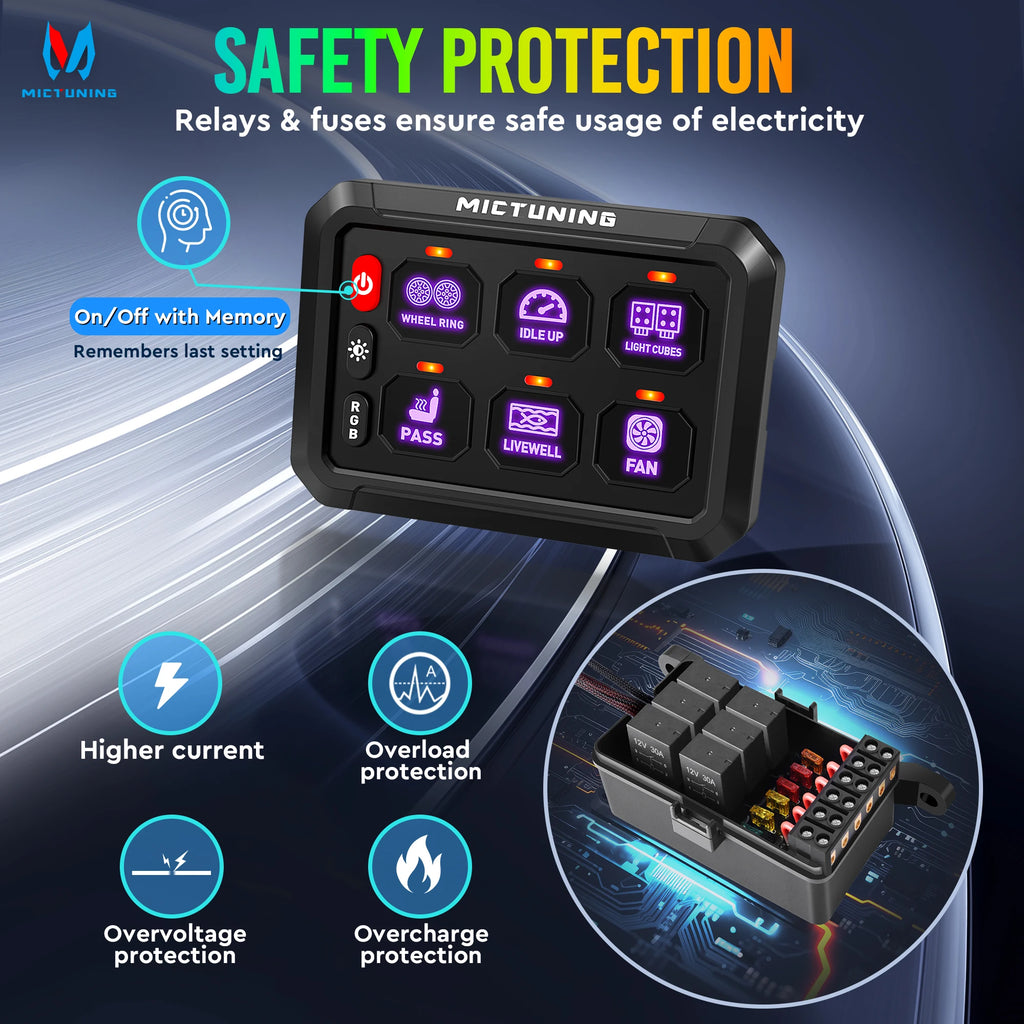 8 Switch Keyboard Control Module with Panel and Fuse Box
