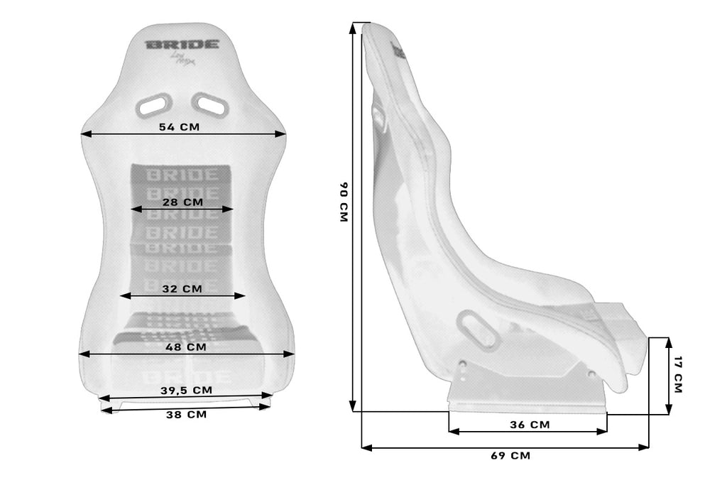 Racing seat GTR Bride Velvet Black