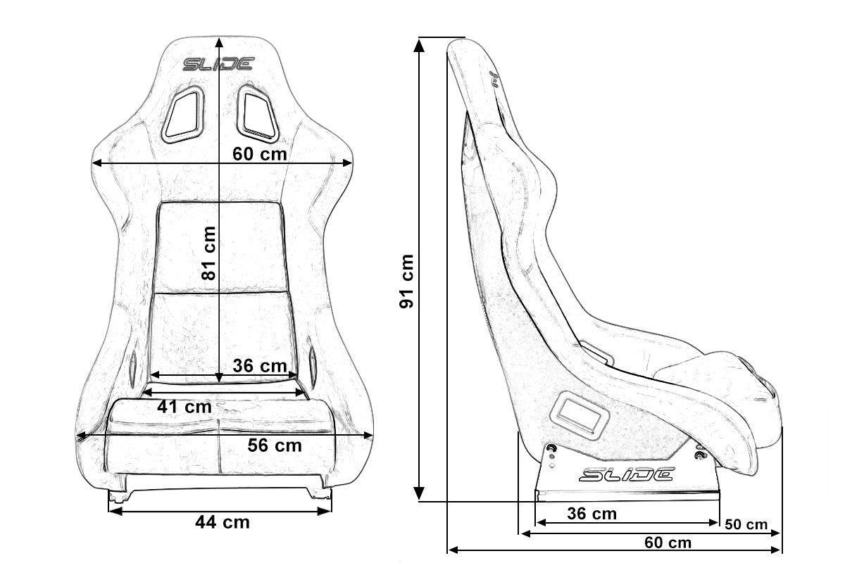 Racing seat SLIDE KS2 Premium Black Welur & Gradient Glitter