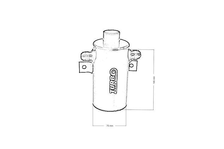 Oil Catch Tank TurboWorks 0.75L Black