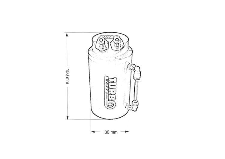 Oil Catch Tank TurboWorks 0,7L 10mm Silver