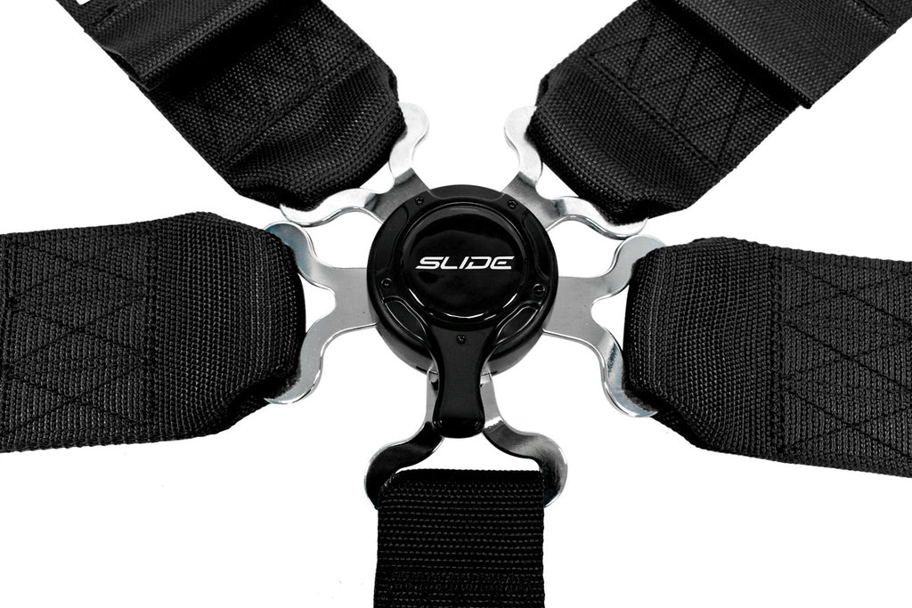 Racing seat belts Slide Quick 5p 3" Black Approval SFI